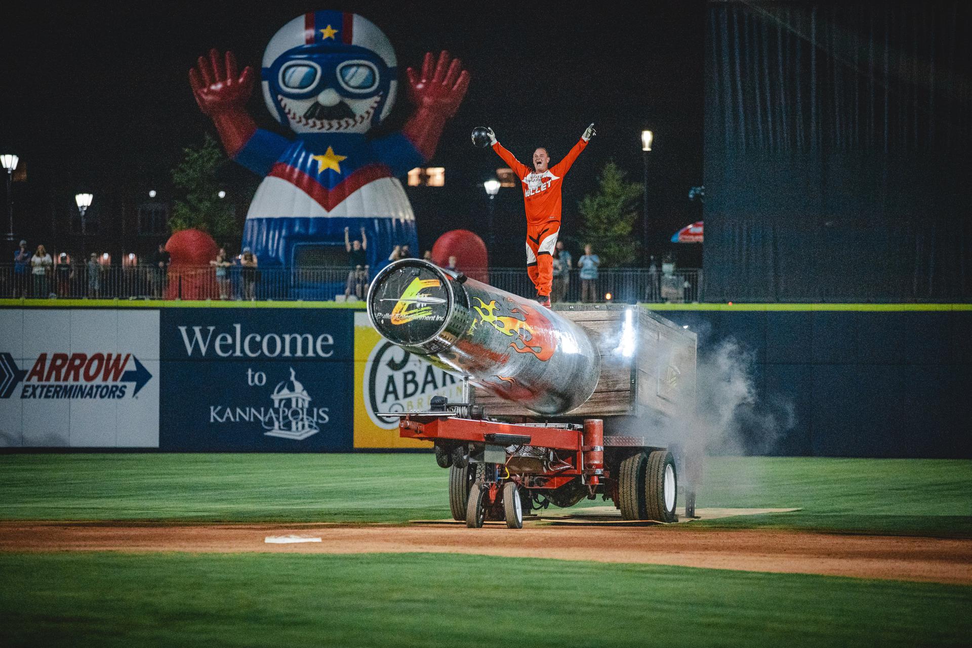 The Human Cannonball meets the Cannon Ballers